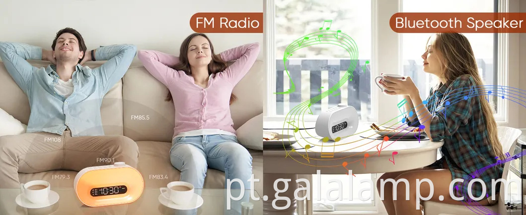 Monitor de sono de ruído branco Bluetooth com despertador RGB